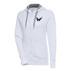 Washington Capitals Antigua Women's Metallic Logo Victory Full-Zip Hoodie On Sale