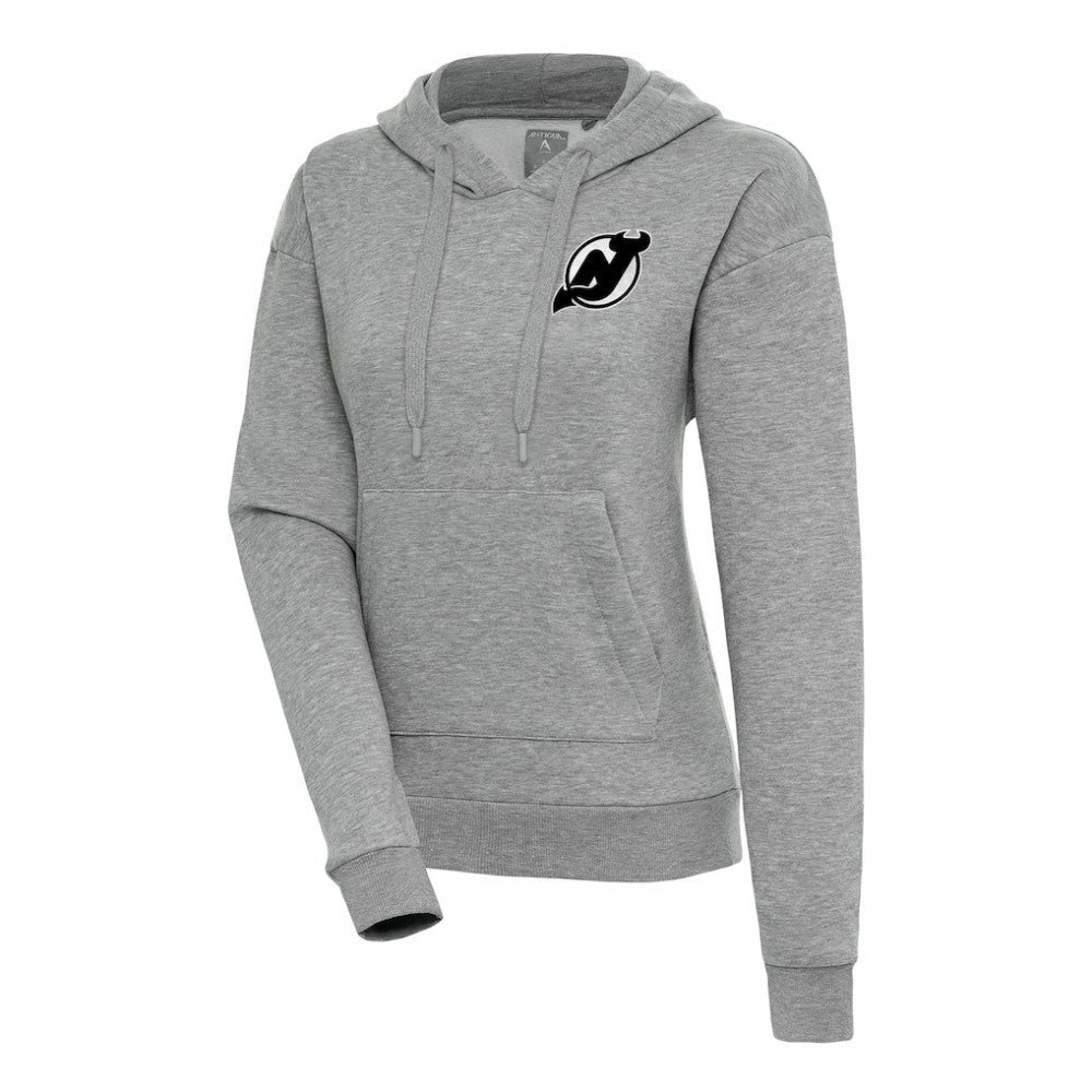 New Jersey Devils Antigua Women's Metallic Logo Victory Pullover Hoodie For Sale