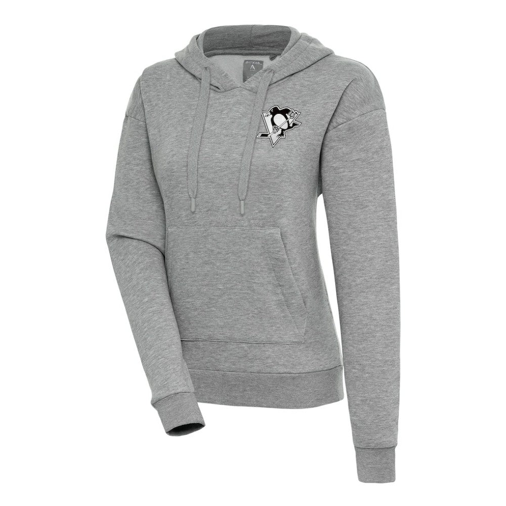 Pittsburgh Penguins Antigua Women's Metallic Logo Victory Pullover Hoodie Online