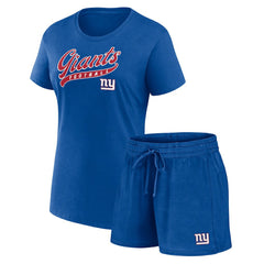 New York Giants Fanatics Women's Start to Finish T-Shirt & Shorts Combo Pack