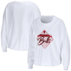 Chicago Bulls WEAR by Erin Andrews Women's Cropped Long Sleeve T-Shirt sale On Sale