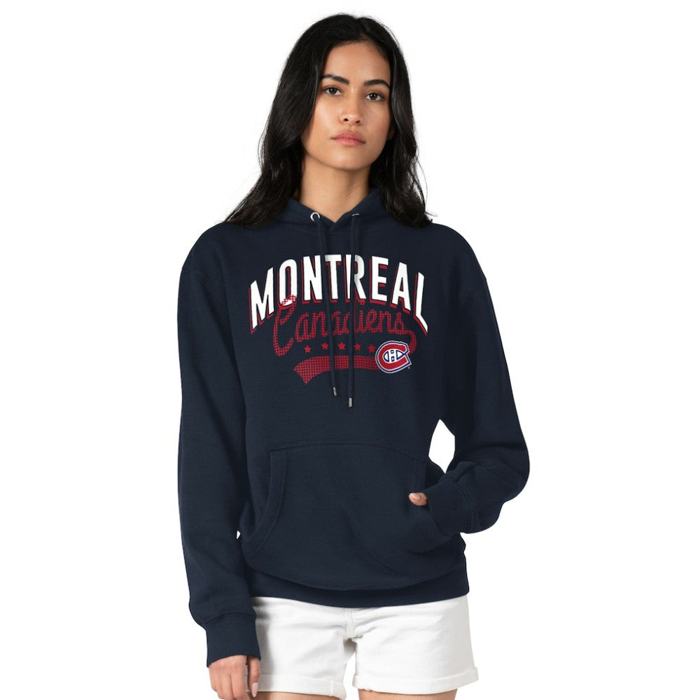 Montreal Canadiens G-III 4Her by Carl Banks Women's Filigree Logo Pullover Hoodie – Navy Sale