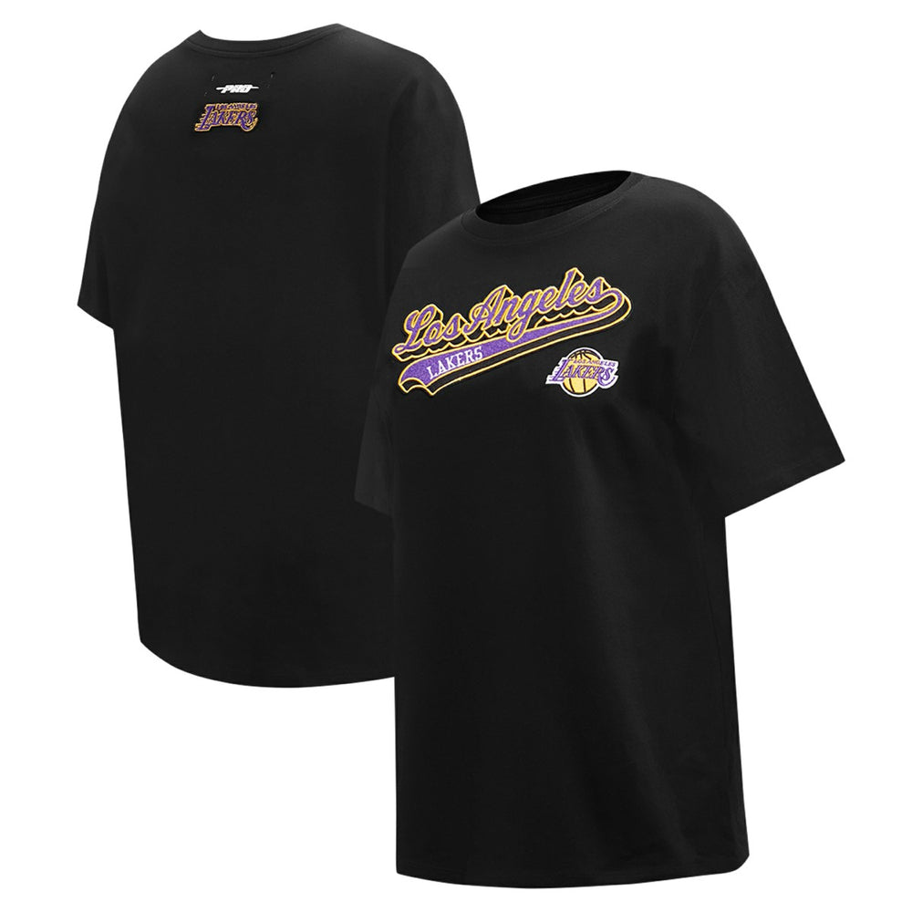 Los Angeles Lakers Pro Standard Women's Script Boyfriend T-Shirt New