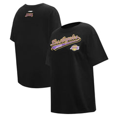 Los Angeles Lakers Pro Standard Women's Script Boyfriend T-Shirt New