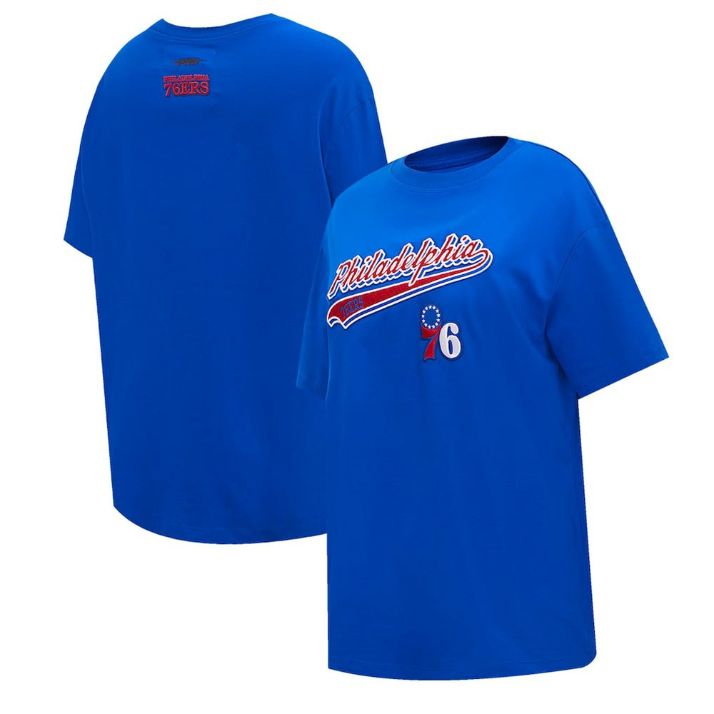 Philadelphia 76ers Pro Standard Women's Script Boyfriend T-Shirt Discount