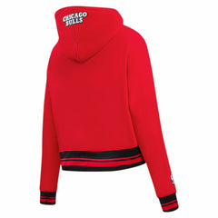 Chicago Bulls Pro Standard Women's Script Tail Cropped Pullover Hoodie On Sale
