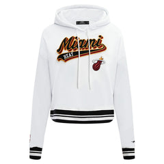 Miami Heat Pro Standard Women's Script Tail Cropped Pullover Hoodie On Sale