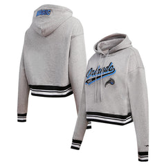 Orlando Magic Pro Standard Women's Script Tail Cropped Pullover Hoodie New