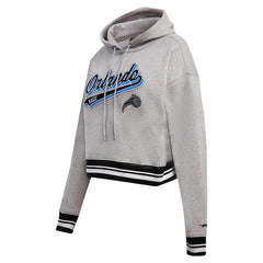 Orlando Magic Pro Standard Women's Script Tail Cropped Pullover Hoodie New