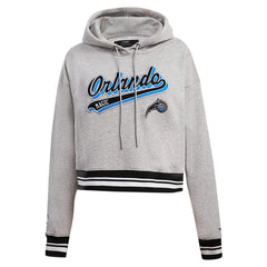 Orlando Magic Pro Standard Women's Script Tail Cropped Pullover Hoodie New
