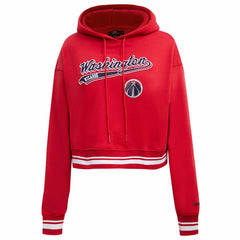 Washington Wizards Pro Standard Women's Script Tail Cropped Pullover Hoodie Discount