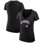 Sacramento Kings G-III 4Her by Carl Banks Women's Super-Slim Fit Lightweight Filigree Logo V-Neck T-Shirt For Sale