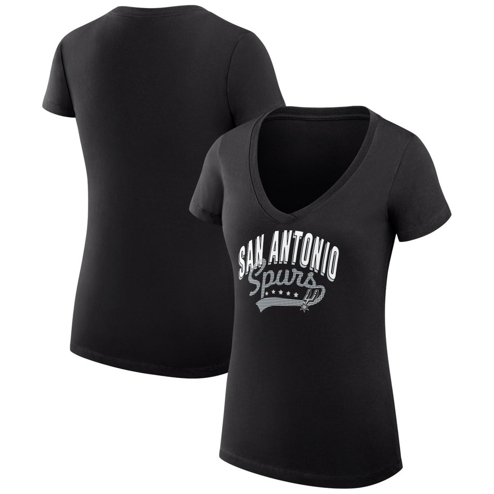San Antonio Spurs G-III 4Her by Carl Banks Women's Super-Slim Fit Lightweight Filigree Logo V-Neck T-Shirt Online