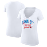 Oklahoma City Thunder G-III 4Her by Carl Banks Women's Super-Slim Fit Lightweight Filigree Logo V-Neck T-Shirt - White sale Online
