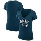 Tampa Bay Lightning G-III 4Her by Carl Banks Women's Super-Slim Fit Lightweight Filigree Logo V-Neck T-Shirt – Navy On Sale