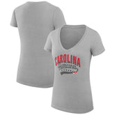 Carolina Hurricanes G-III 4Her by Carl Banks Women's Super-Slim Fit Lightweight Filigree Logo V-Neck T-Shirt – Gray Sale