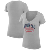 Montreal Canadiens G-III 4Her by Carl Banks Women's Super-Slim Fit Lightweight Filigree Logo V-Neck T-Shirt – Gray Online
