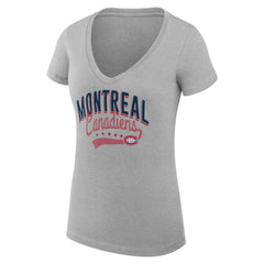 Montreal Canadiens G-III 4Her by Carl Banks Women's Super-Slim Fit Lightweight Filigree Logo V-Neck T-Shirt – Gray Online