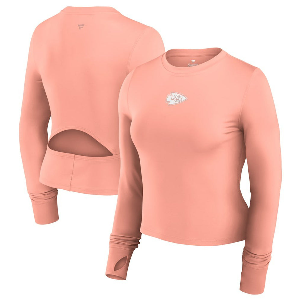 Kansas City Chiefs Fanatics Women's Studio Fitted Long Sleeve Gym Top