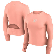 Las Vegas Raiders Fanatics Women's Studio Fitted Long Sleeve Gym Top