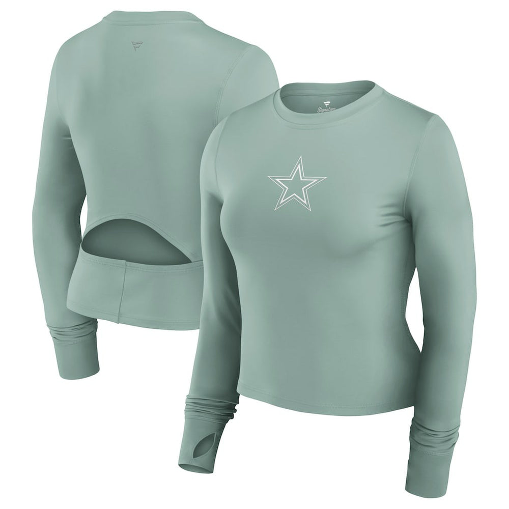 Dallas Cowboys Fanatics Women's Studio Fitted Long Sleeve Gym Top
