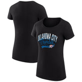 Oklahoma City Thunder G-III 4Her by Carl Banks Women's Super-Slim Fit Lightweight Filigree Logo T-Shirt - Black for sale Online