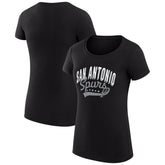 San Antonio Spurs G-III 4Her by Carl Banks Women's Super-Slim Fit Lightweight Filigree Logo T-Shirt - Black on sale Outlet