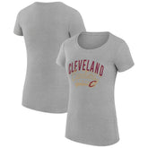 Cleveland Cavaliers G-III 4Her by Carl Banks Women's Super-Slim Fit Lightweight Filigree Logo T-Shirt - Heather Gray outlet Discount