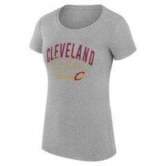 Cleveland Cavaliers G-III 4Her by Carl Banks Women's Super-Slim Fit Lightweight Filigree Logo T-Shirt - Heather Gray outlet Discount