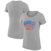 Oklahoma City Thunder G-III 4Her by Carl Banks Women's Super-Slim Fit Lightweight Filigree Logo T-Shirt - Heather Gray for sale On Sale