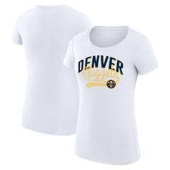 Denver Nuggets G-III 4Her by Carl Banks Women's Super-Slim Fit Lightweight Filigree Logo T-Shirt - White outlet Online