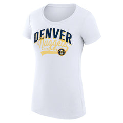 Denver Nuggets G-III 4Her by Carl Banks Women's Super-Slim Fit Lightweight Filigree Logo T-Shirt - White outlet Online