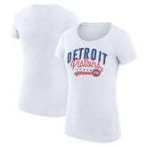 Detroit Pistons G-III 4Her by Carl Banks Women's Super-Slim Fit Lightweight Filigree Logo T-Shirt - White on sale Online