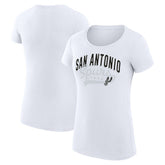 San Antonio Spurs G-III 4Her by Carl Banks Women's Super-Slim Fit Lightweight Filigree Logo T-Shirt - White for sale Discount