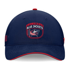Columbus Blue Jackets Fanatics 2024 NHL Draft On Stage Trucker Adjustable Hat For Sale