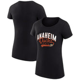 Anaheim Ducks G-III 4Her by Carl Banks Women's Super-Slim Fit Lightweight Filigree Logo T-Shirt – Black Discount