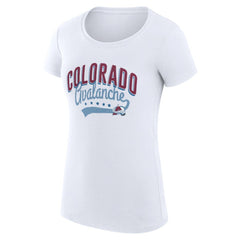 Colorado Avalanche G-III 4Her by Carl Banks Women's Super-Slim Fit Lightweight Filigree Logo T-Shirt – White Outlet