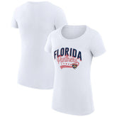 Florida Panthers G-III 4Her by Carl Banks Women's Super-Slim Fit Lightweight Filigree Logo T-Shirt – White For Sale