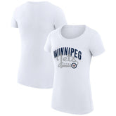 Winnipeg Jets G-III 4Her by Carl Banks Women's Super-Slim Fit Lightweight Filigree Logo T-Shirt – White On Sale