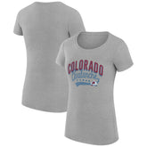 Colorado Avalanche G-III 4Her by Carl Banks Women's Super-Slim Fit Lightweight Filigree Logo T-Shirt – Gray Outlet