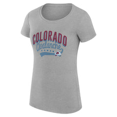 Colorado Avalanche G-III 4Her by Carl Banks Women's Super-Slim Fit Lightweight Filigree Logo T-Shirt – Gray Outlet