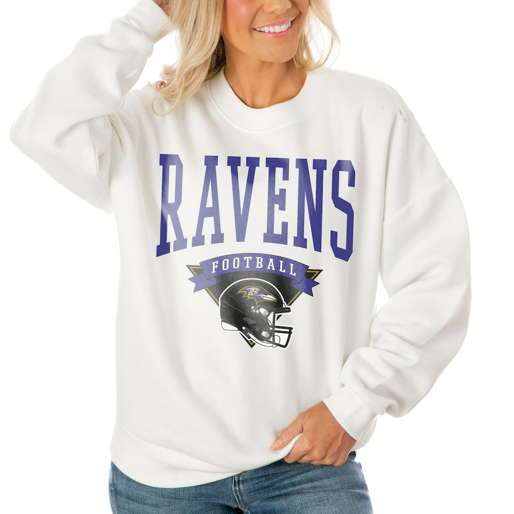 Baltimore Ravens Gameday Couture Women's Oversized Yard Line Tri-Blend Pullover Sweatshirt