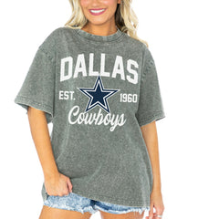 Dallas Cowboys Gameday Couture Women's Tackle Titan Boyfriend Washed T-Shirt
