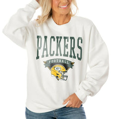 Green Bay Packers Gameday Couture Women's Oversized Yard Line Tri-Blend Pullover Sweatshirt