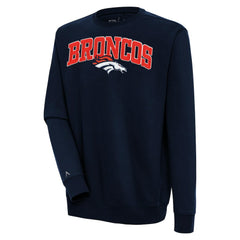 Denver Broncos Antigua Victory Chenille Pullover Sweatshirt