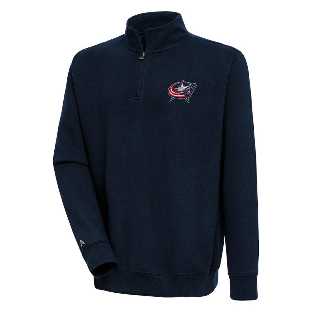 Columbus Blue Jackets Antigua Victory Quarter-Zip Pullover Top On Sale
