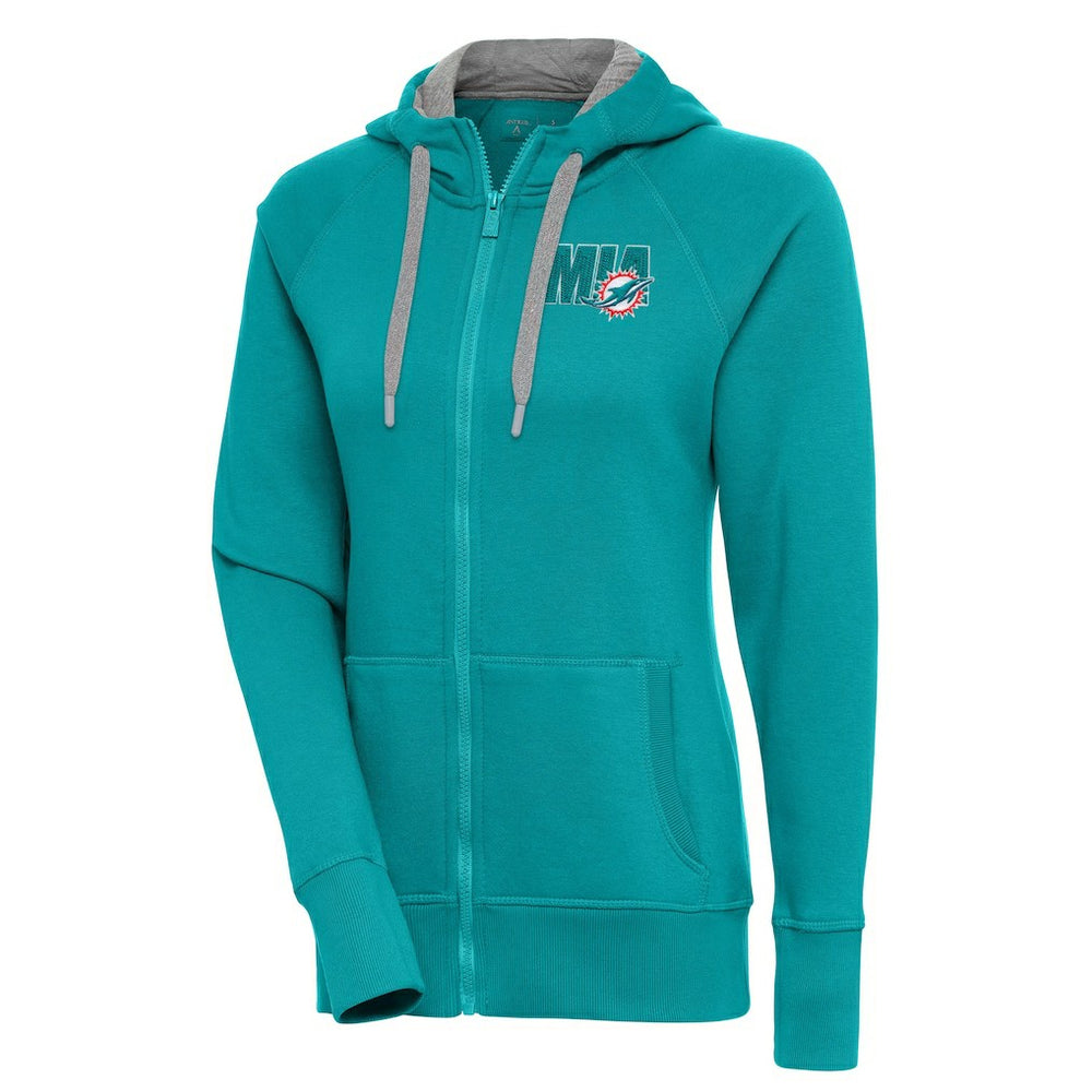 Miami Dolphins Antigua Women's Victory Full-Zip Hoodie