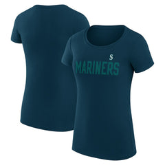 Seattle Mariners G-III 4Her by Carl Banks Women's Super-Slim Fit Lightweight Dot Print T-Shirt | MLB New