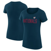 Washington Nationals G-III 4Her by Carl Banks Women's Super-Slim Fit Lightweight Dot Print T-Shirt | MLB On Sale