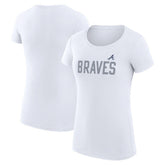 Atlanta Braves G-III 4Her by Carl Banks Women's Super-Slim Fit Lightweight Dot Print T-Shirt | MLB Discount
